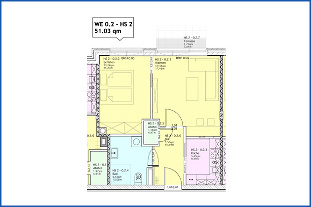 Senioren- und Therapiezentrum Barsbüttel GmbH - Zimmer/Grundrisse - Typ WE 0.2 / H 2 / ca. 51.03 m²